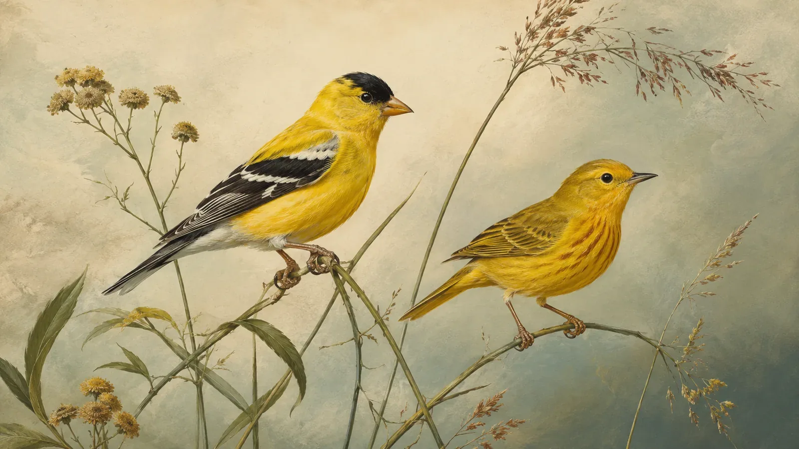 Birds that look like goldfinches (the bill rule)