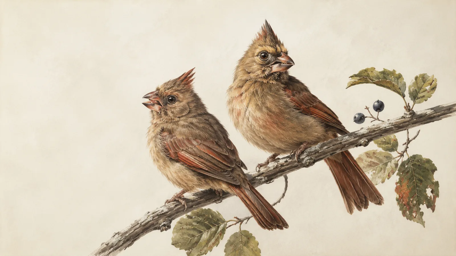 Cardinal fledglings: from nest to independence