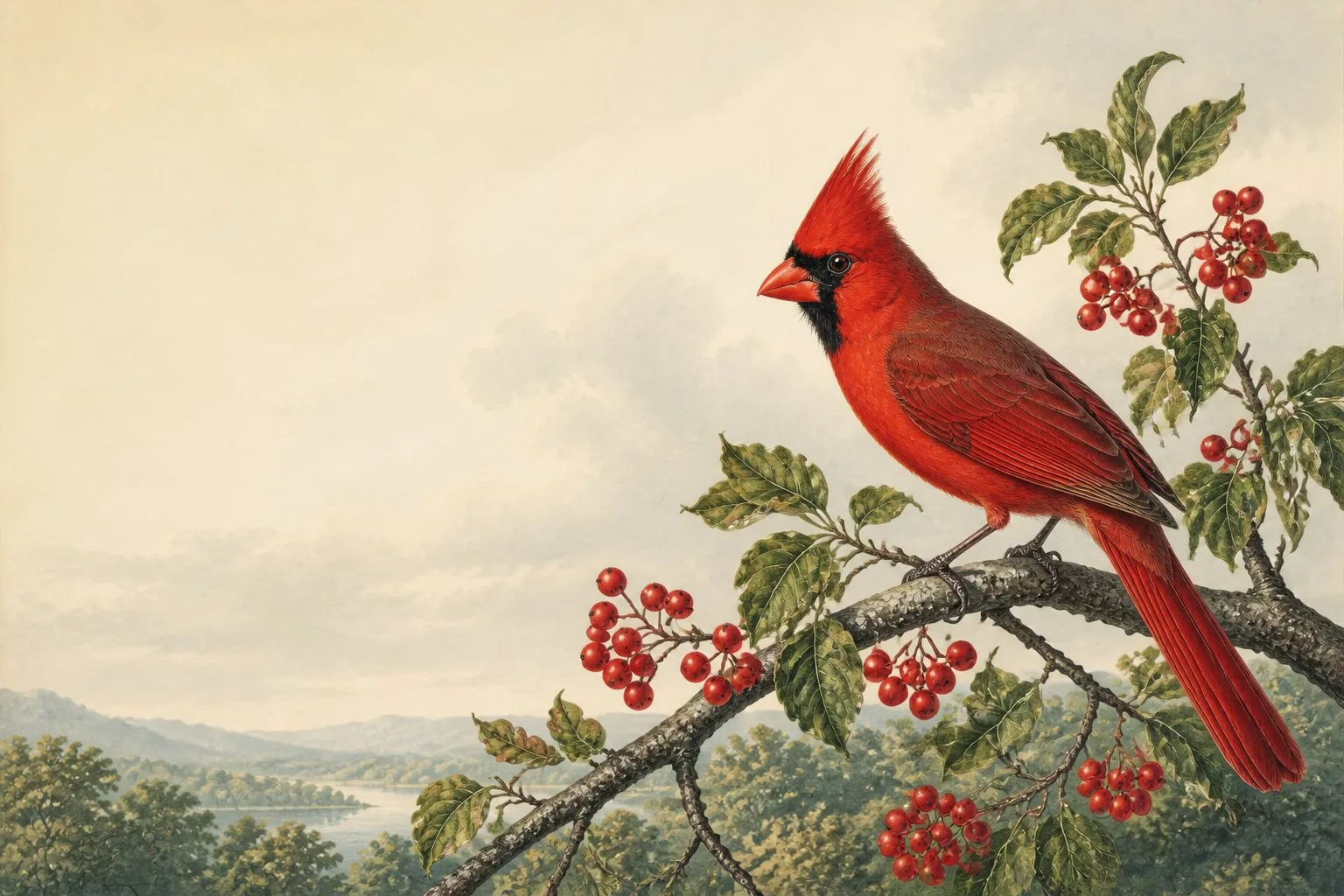 Cardinals in the snow