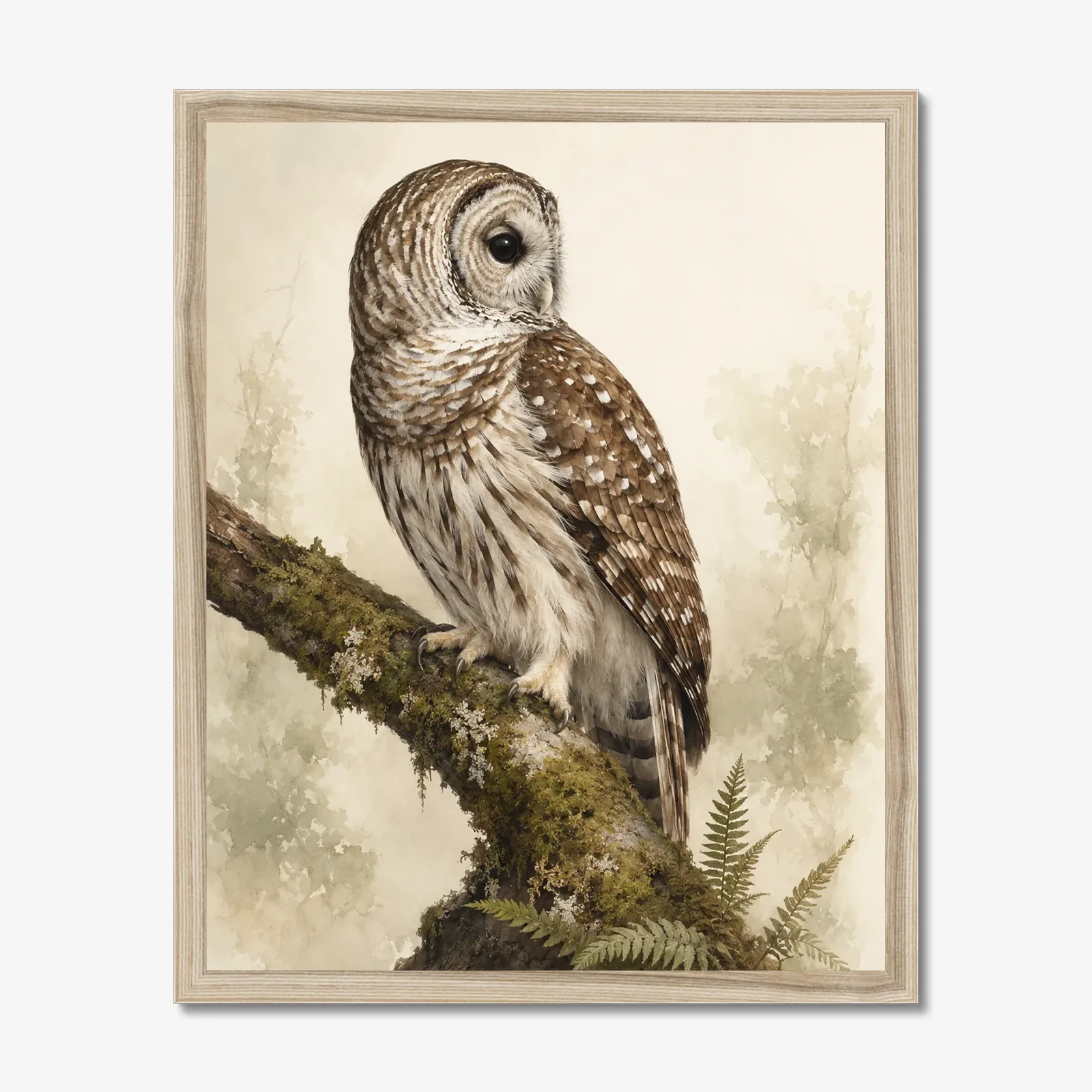 Barred Owl Print shown as a fine-art print