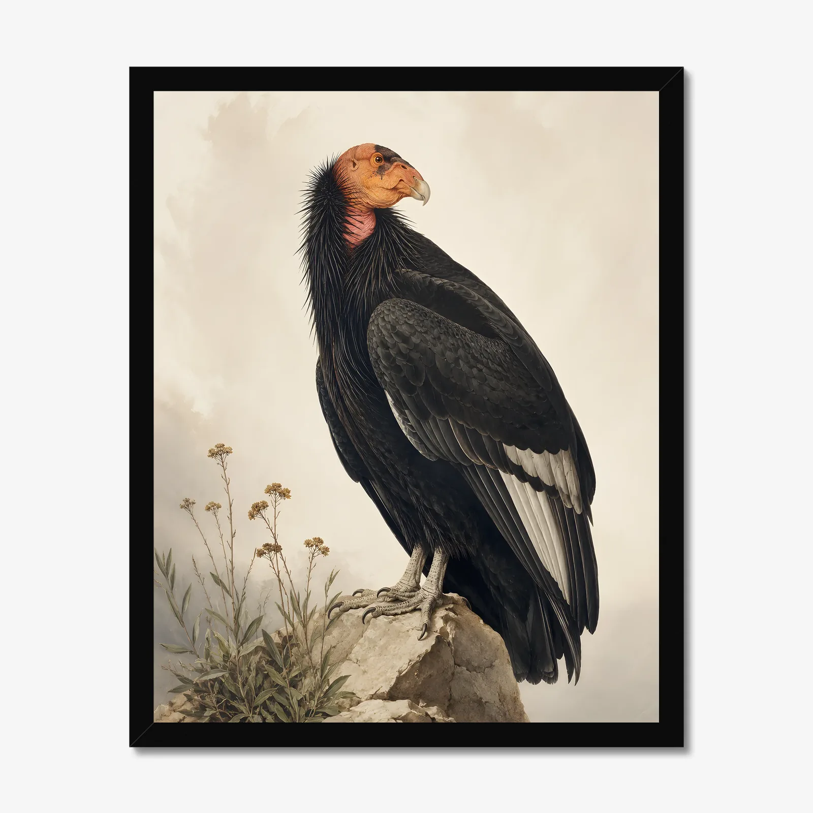 California Condor Print in a black frame