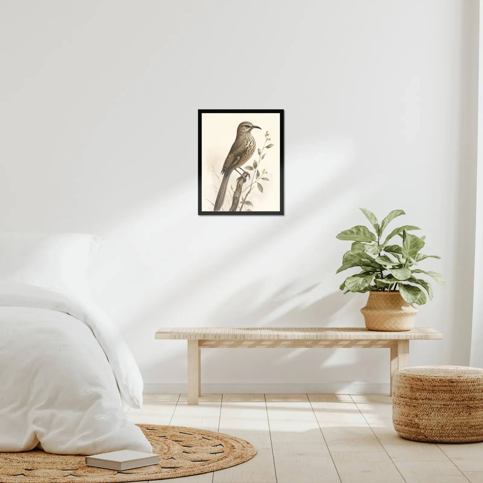 California Thrasher Print framed at 16x20 inches, shown on a wall to scale
