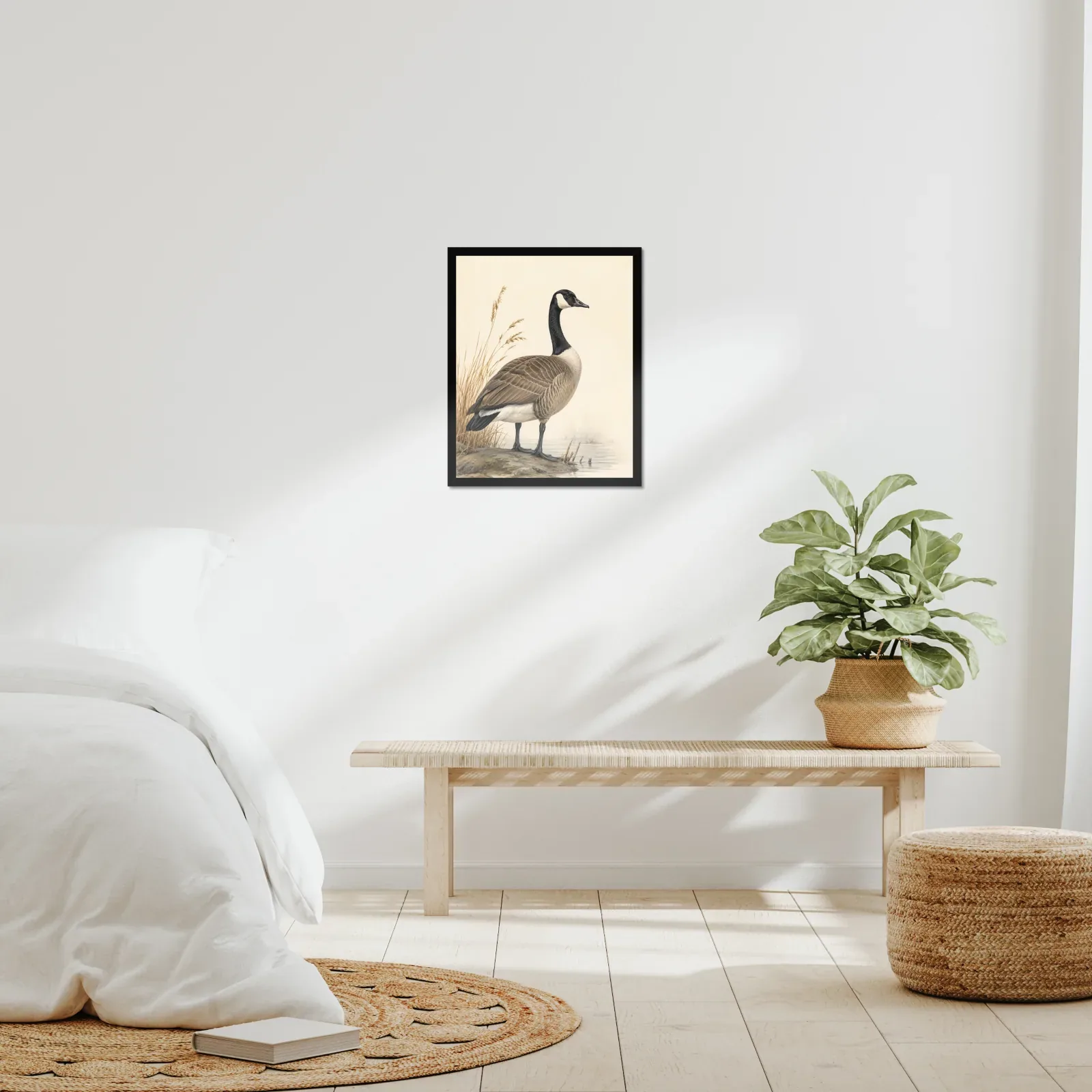Canada Goose Print framed at 16x20 inches, shown on a wall to scale