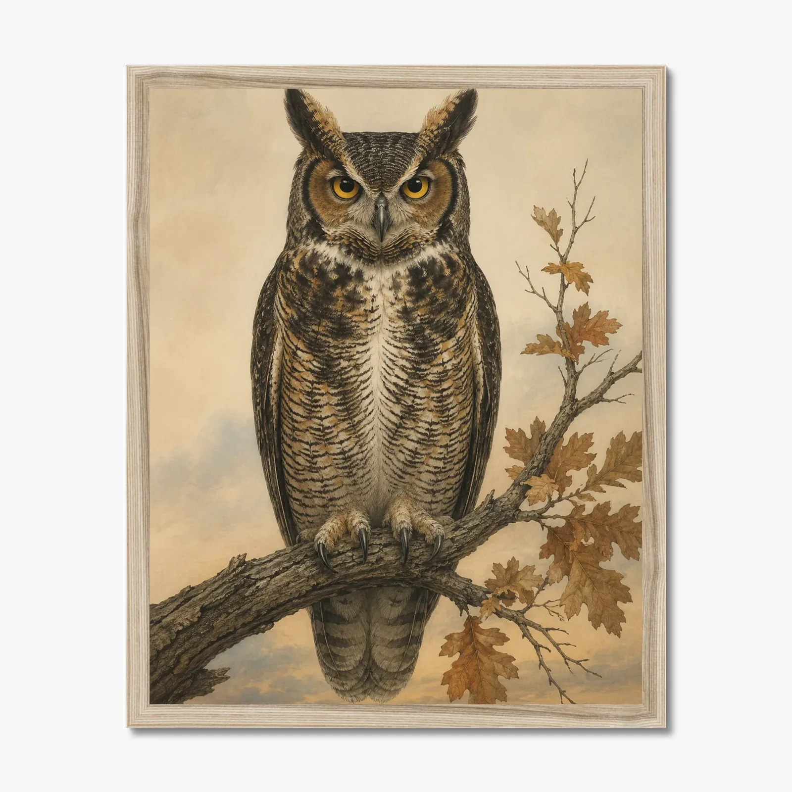 Great Horned Owl Print shown as a fine-art print
