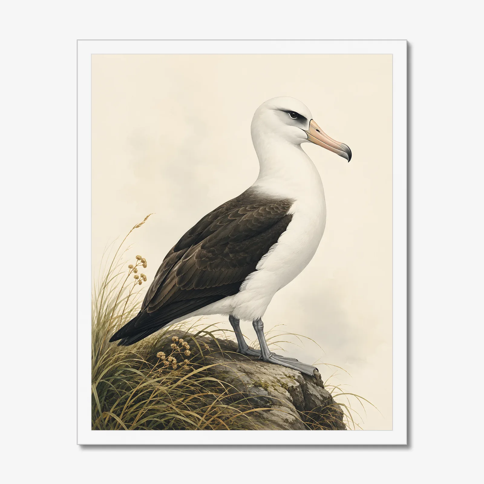Laysan Albatross Print in a white frame