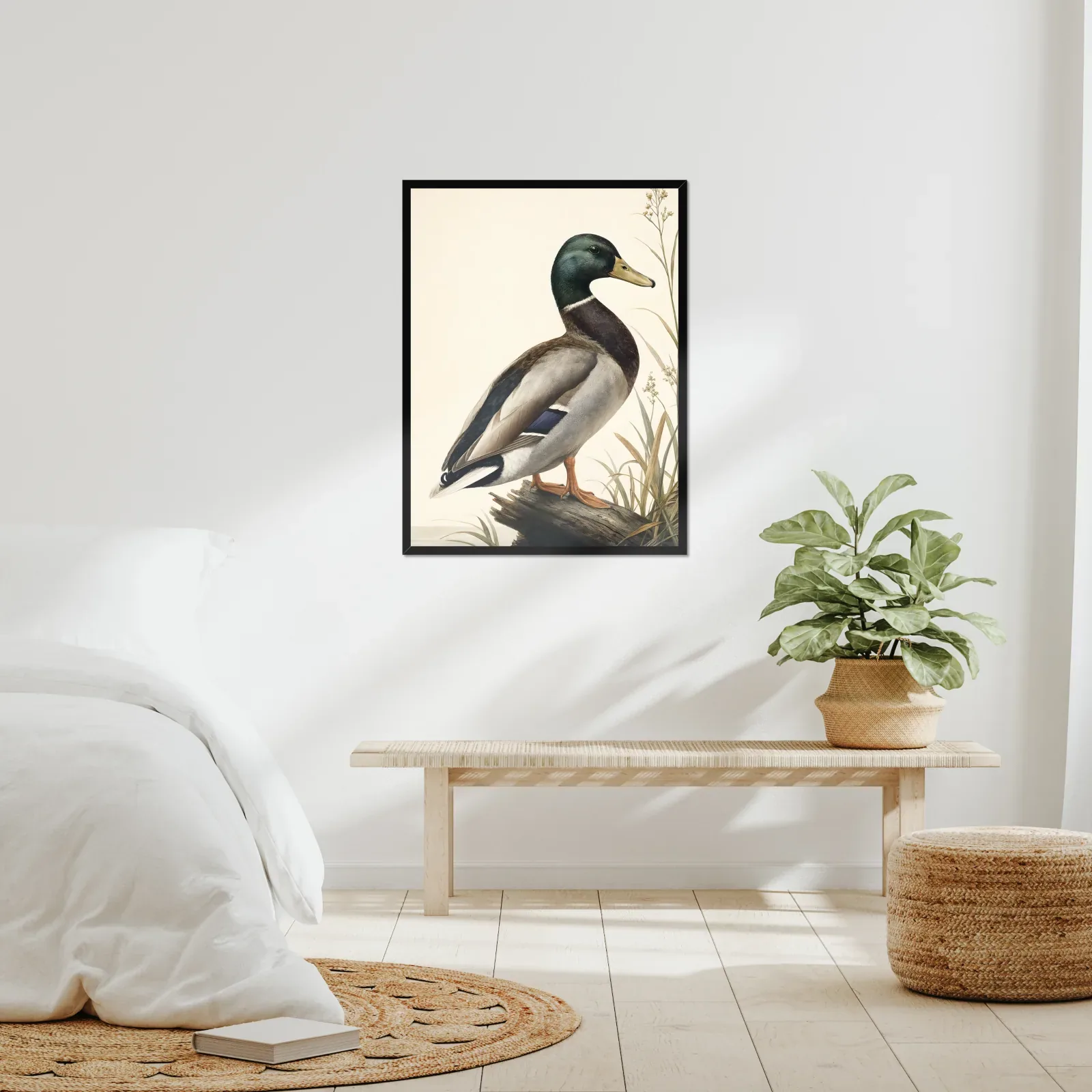 Mallard Print framed at 24x30 inches, shown on a wall to scale