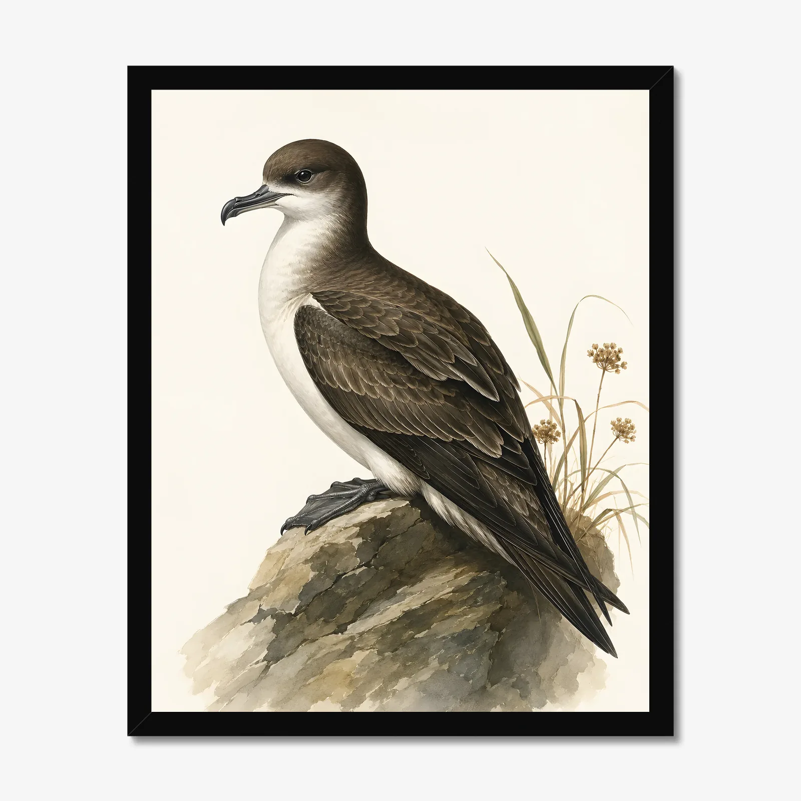 Newell's Shearwater Print in a black frame