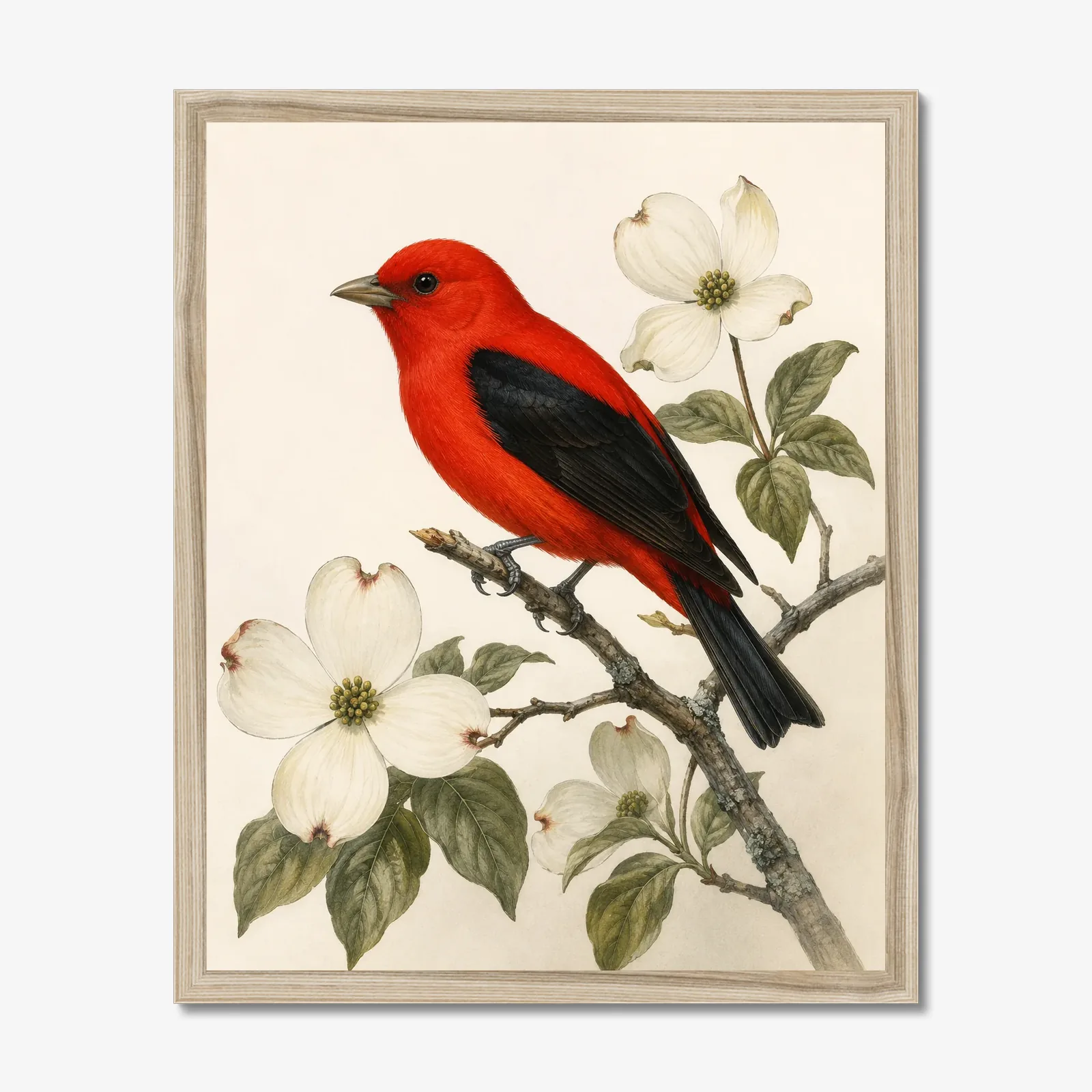 Scarlet Tanager Print shown as a fine-art print