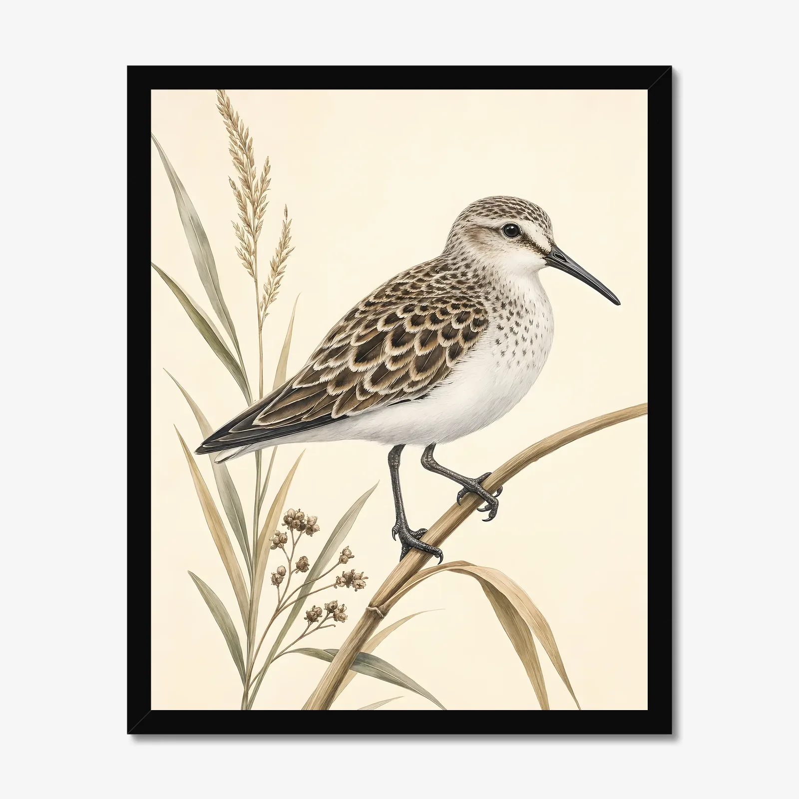 Semipalmated Sandpiper Print in a black frame