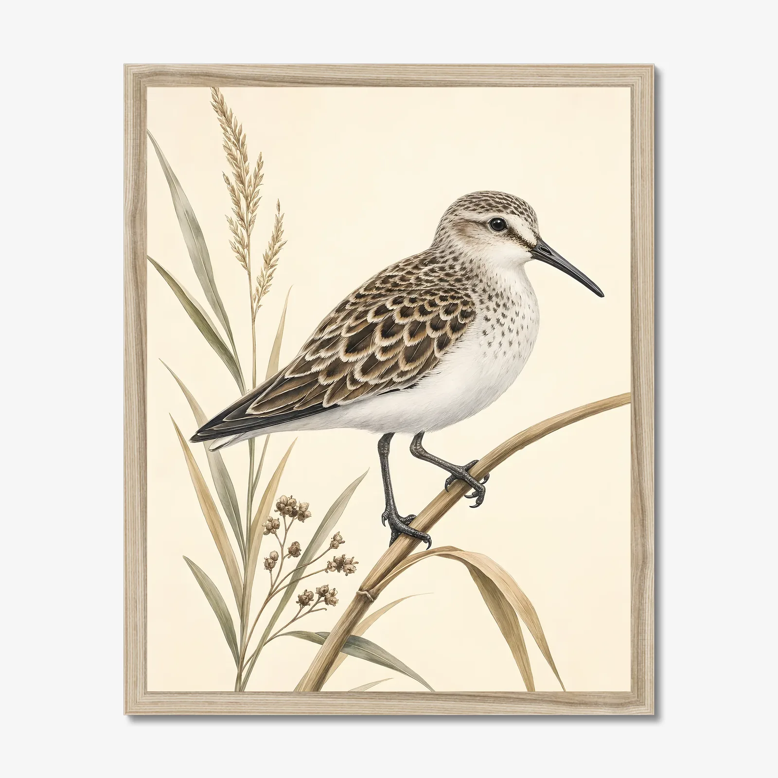 Semipalmated Sandpiper Print in a natural frame