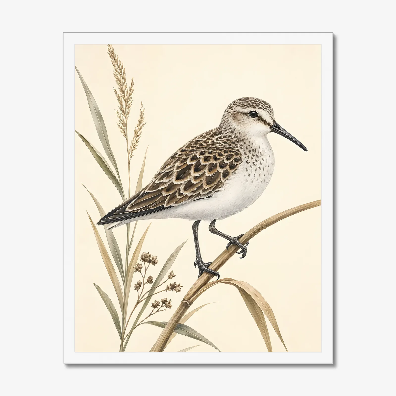 Semipalmated Sandpiper Print in a white frame