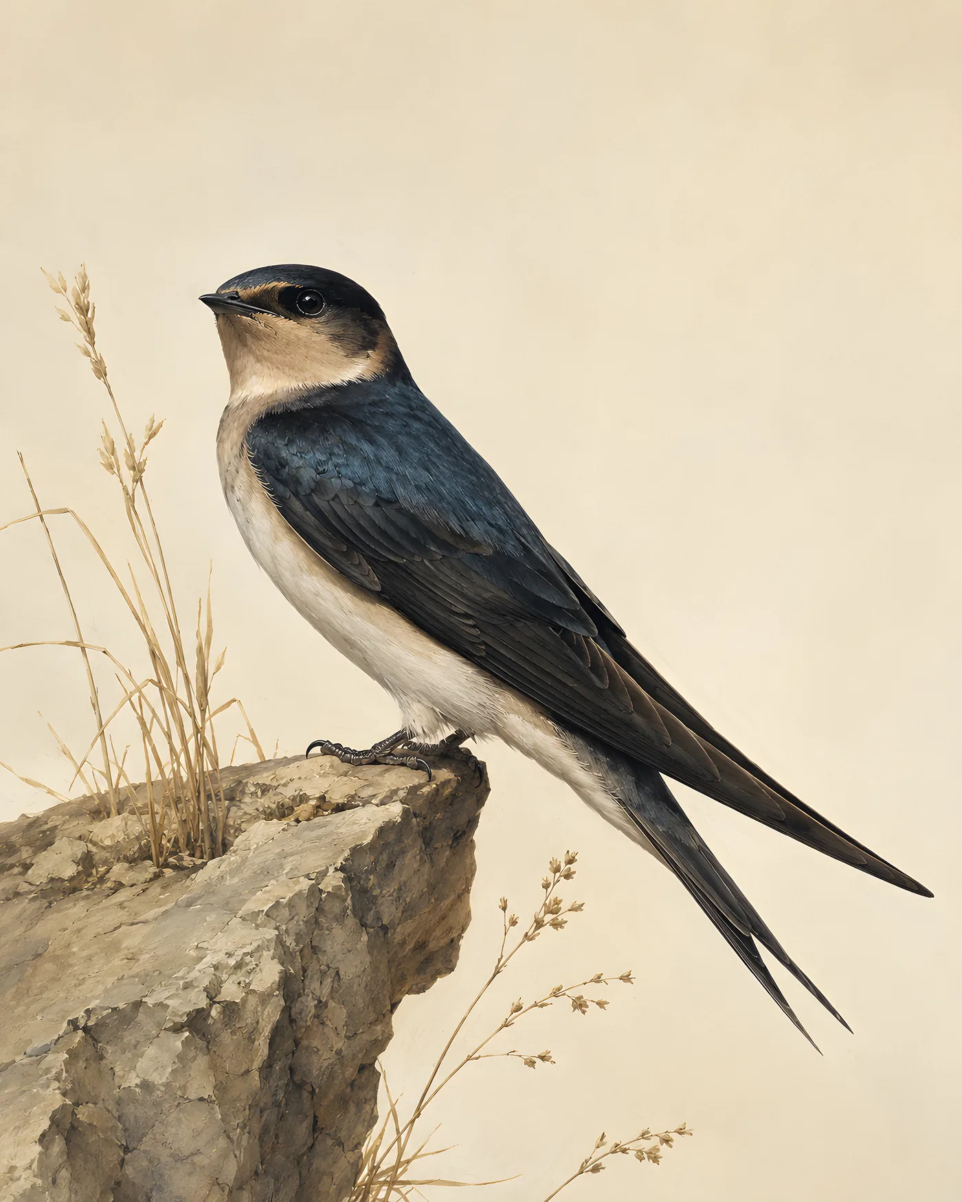 Fine-art Cave Swallow print in the Audubon style