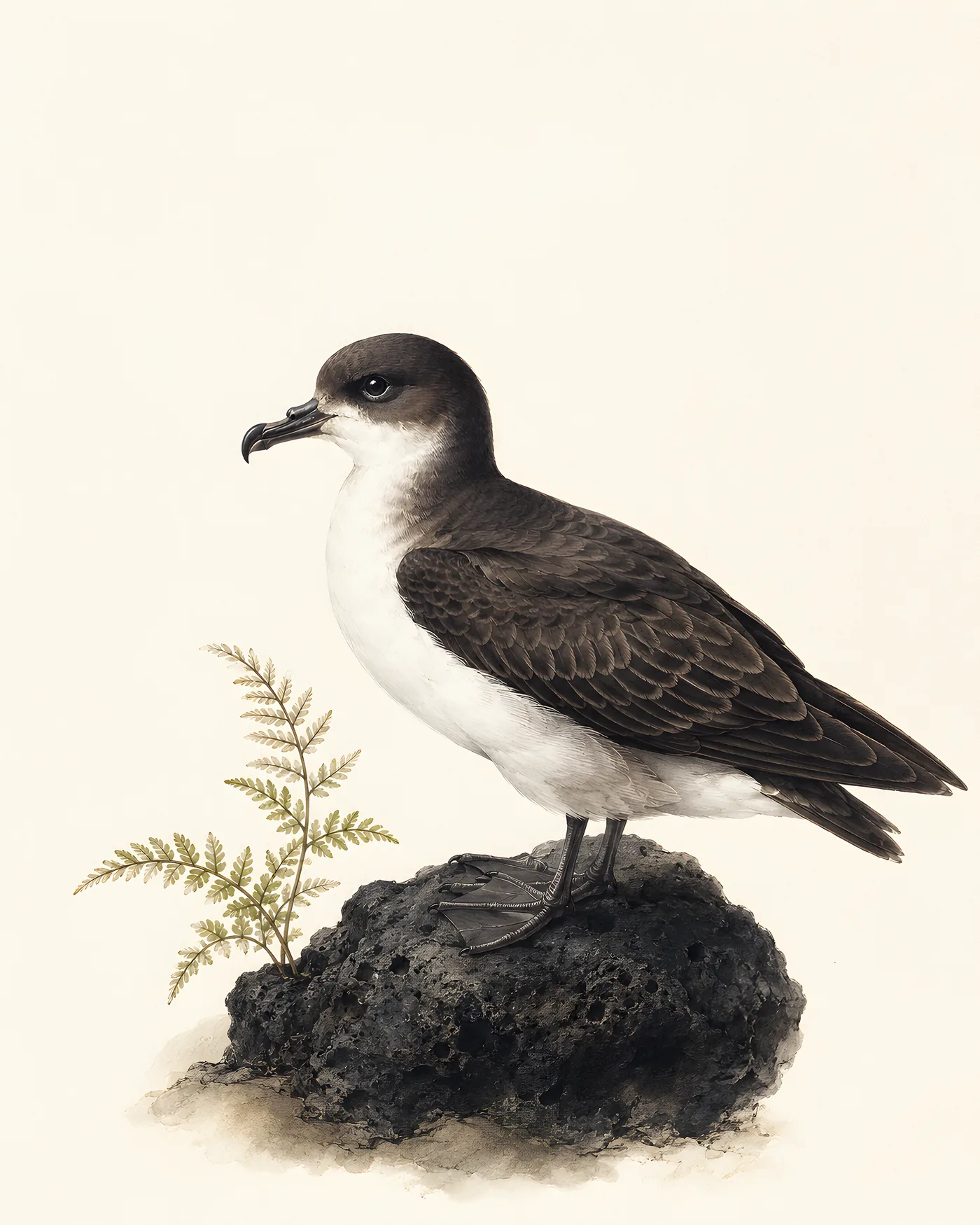 Fine-art Hawaiian Petrel print in the Audubon style
