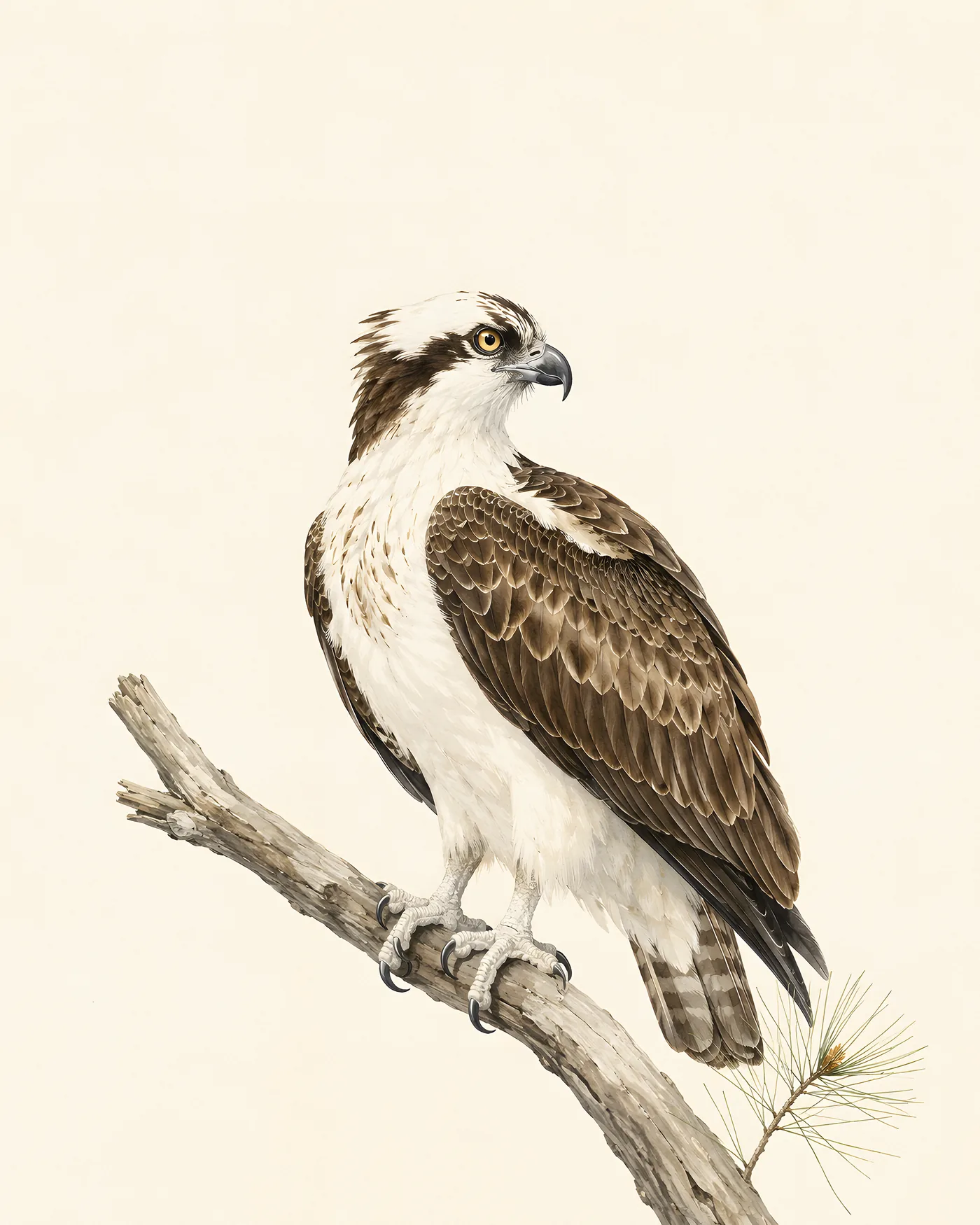 Fine-art Osprey print in the Audubon style