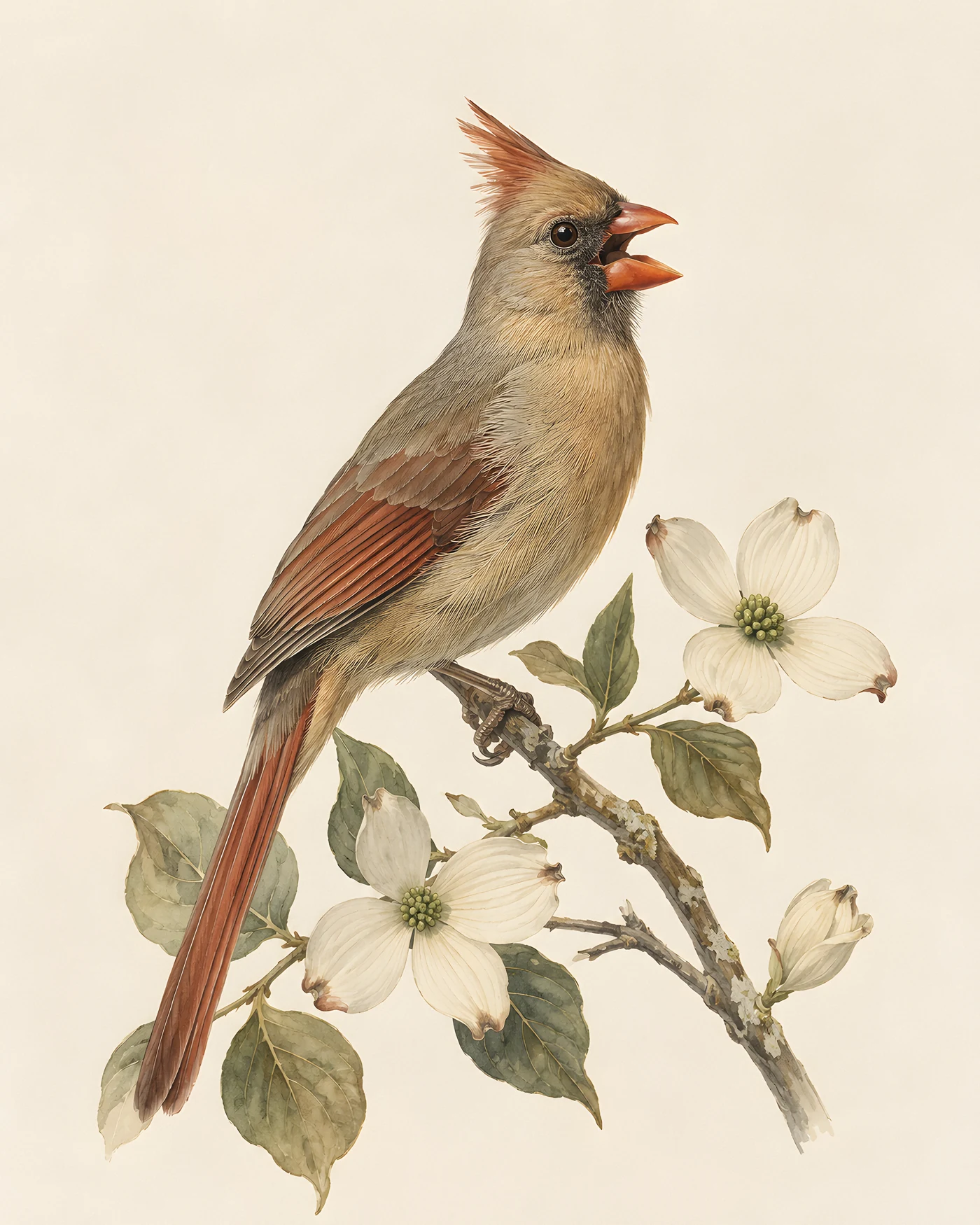 Northern Cardinal Print - Female Perched