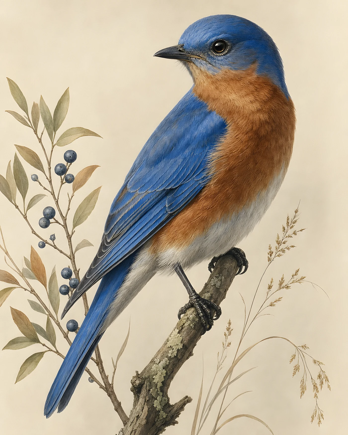 Shop the Western Bluebird print - fine-art bird print