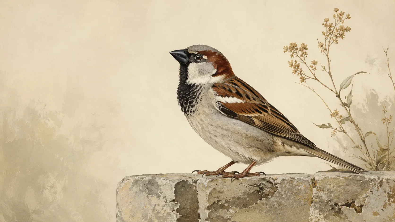 Meet the House Sparrow - fine-art bird print