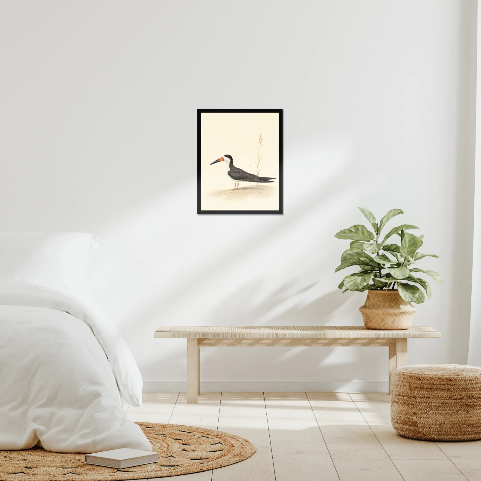 Black Skimmer Print in a room setting, shown at 16x20 inches