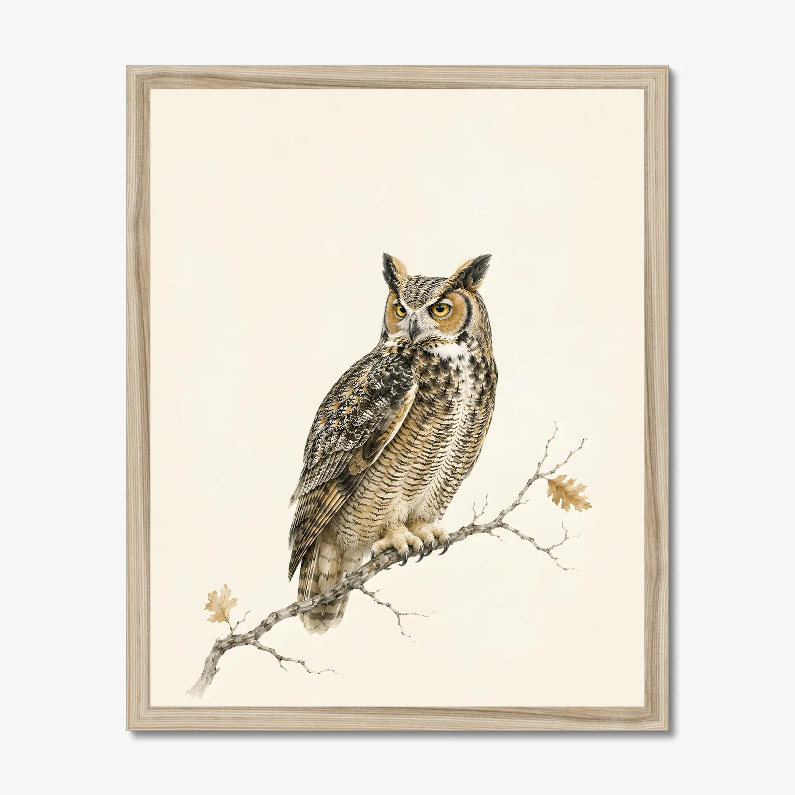 Great Horned Owl Print shown as a fine-art print