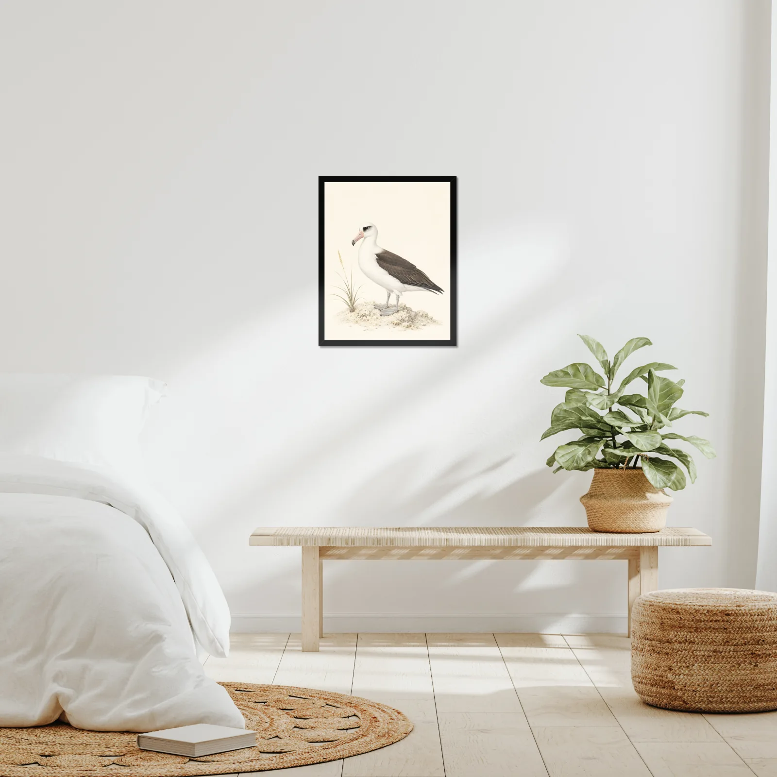 Laysan Albatross Print in a room setting, shown at 16x20 inches