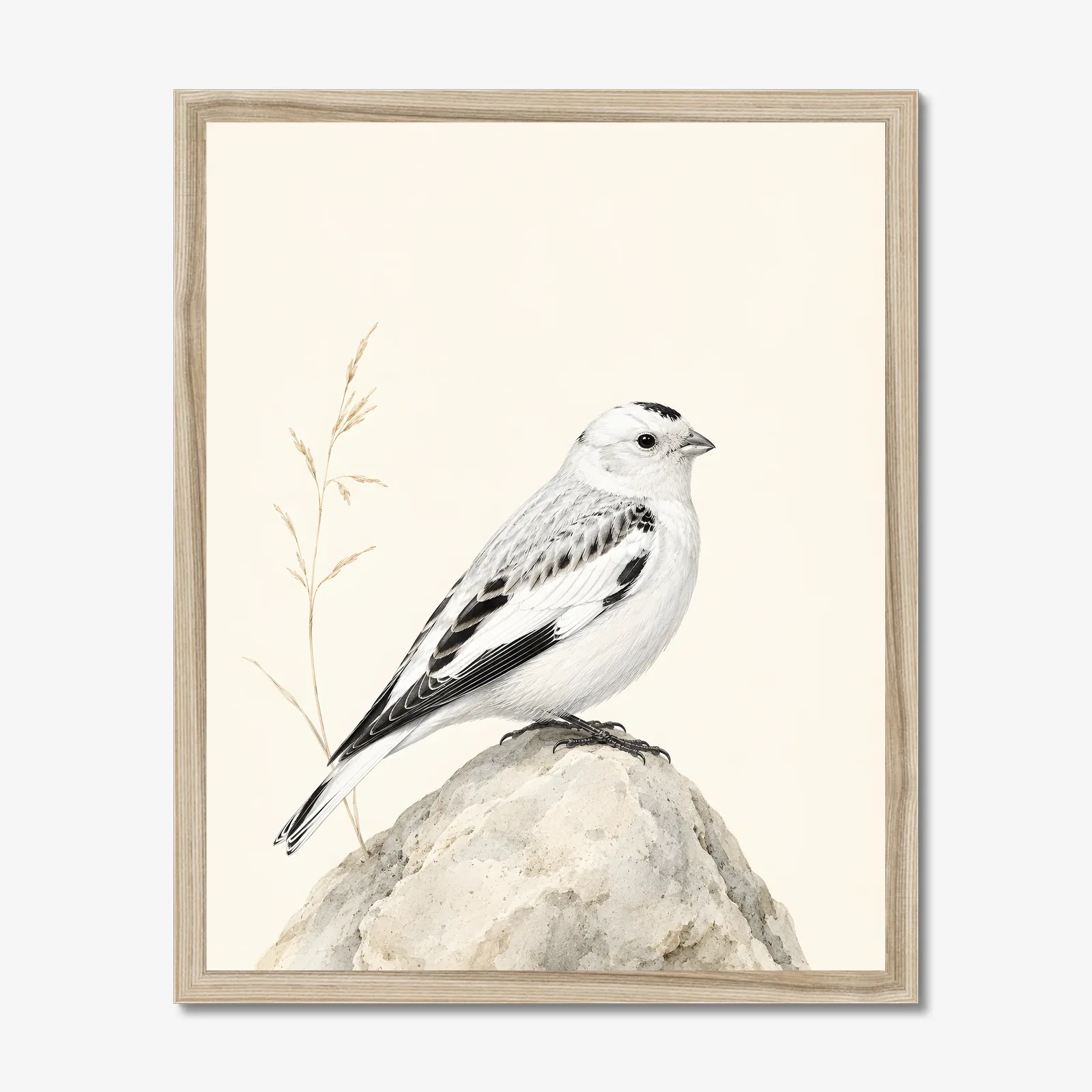 McKay's Bunting Print in a natural frame