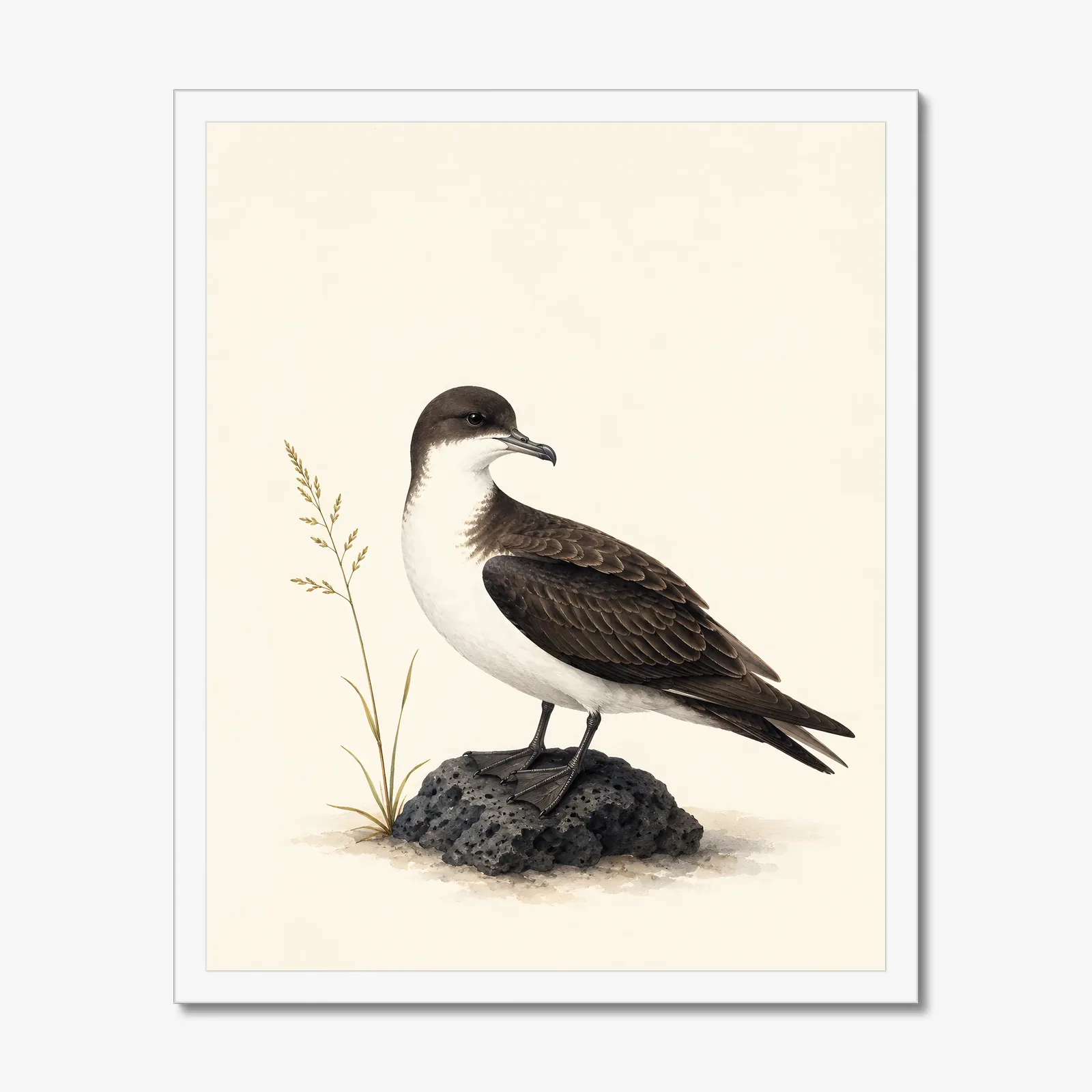 Newell's Shearwater Print in a white frame