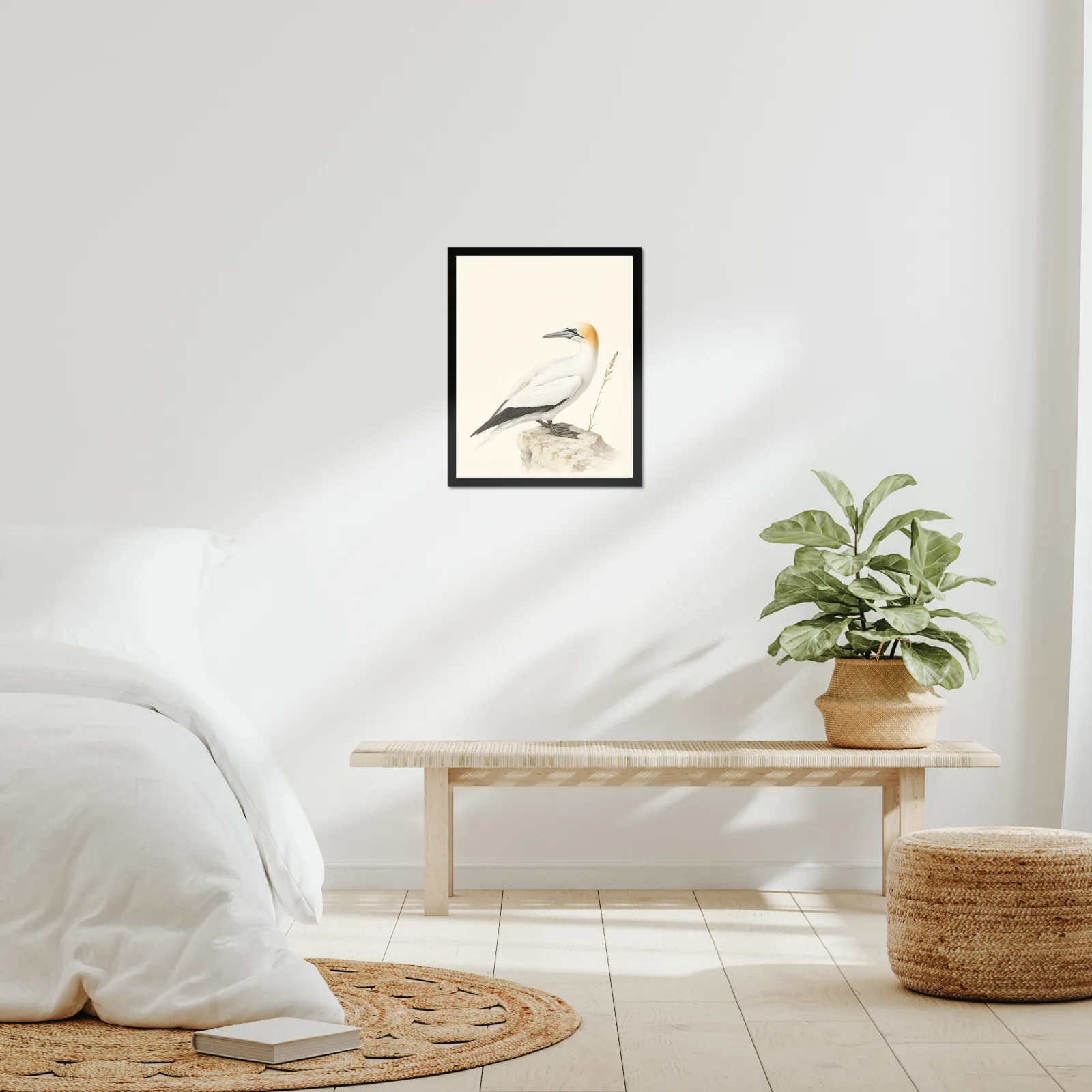 Northern Gannet Print in a room setting, shown at 16x20 inches