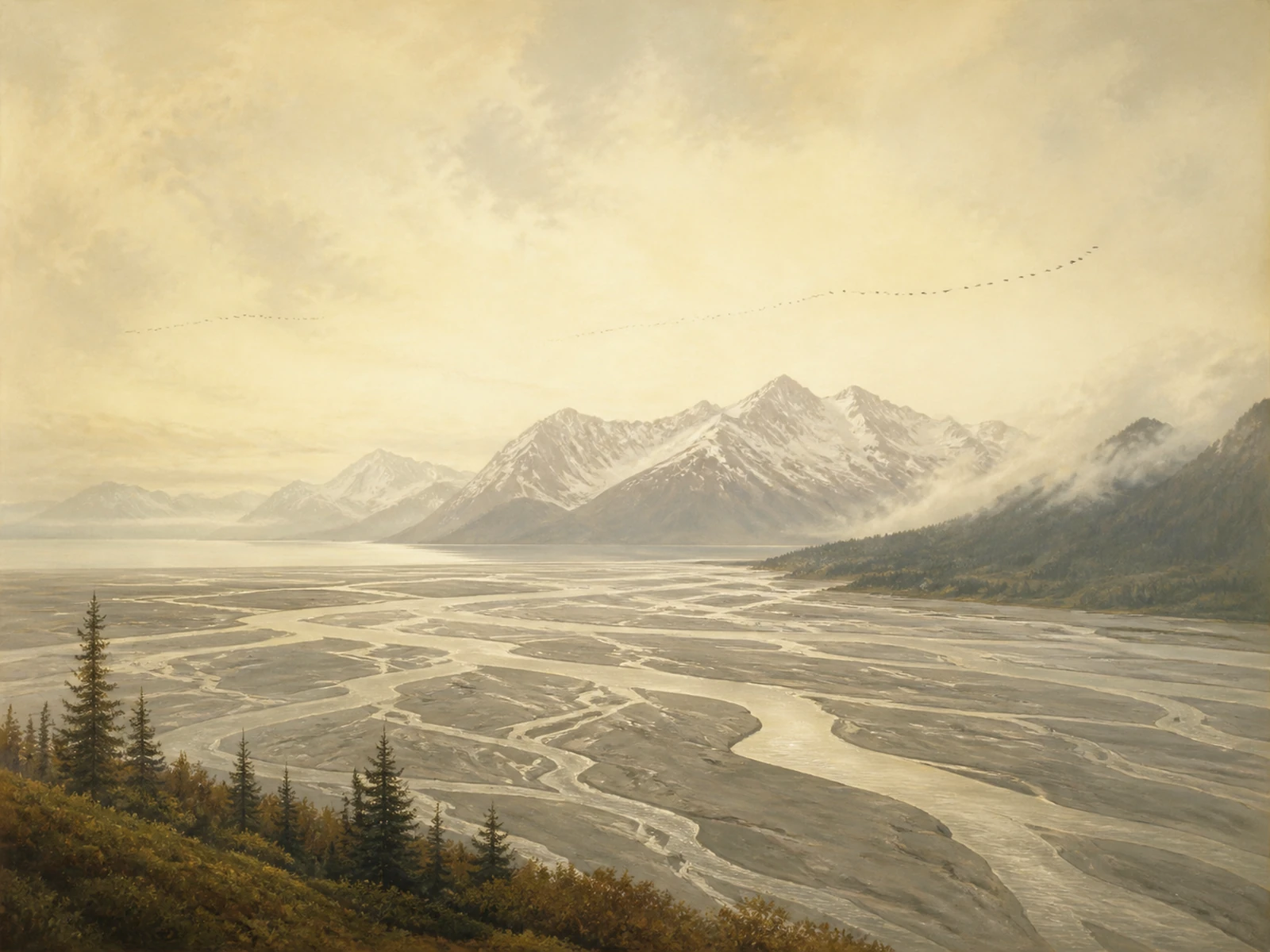 A painted landscape of Alaska bird habitat