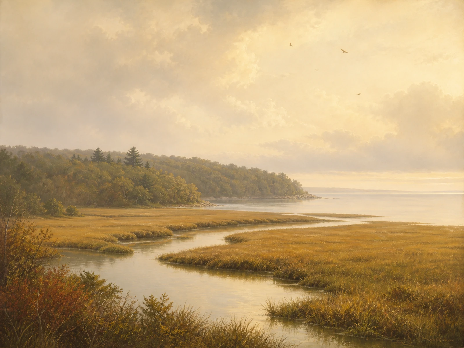 A painted landscape of Connecticut bird habitat