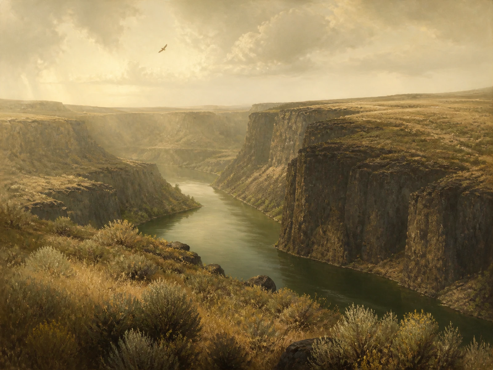 A painted landscape of Idaho bird habitat