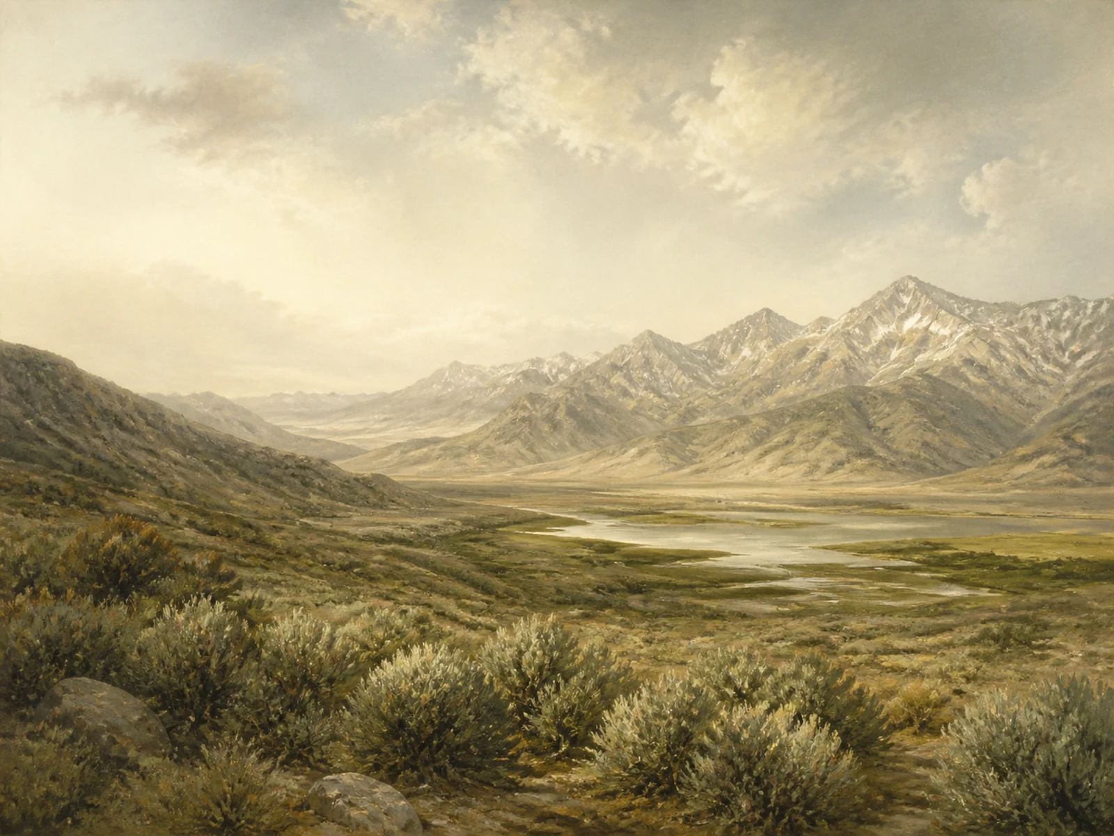 A painted landscape of Nevada bird habitat