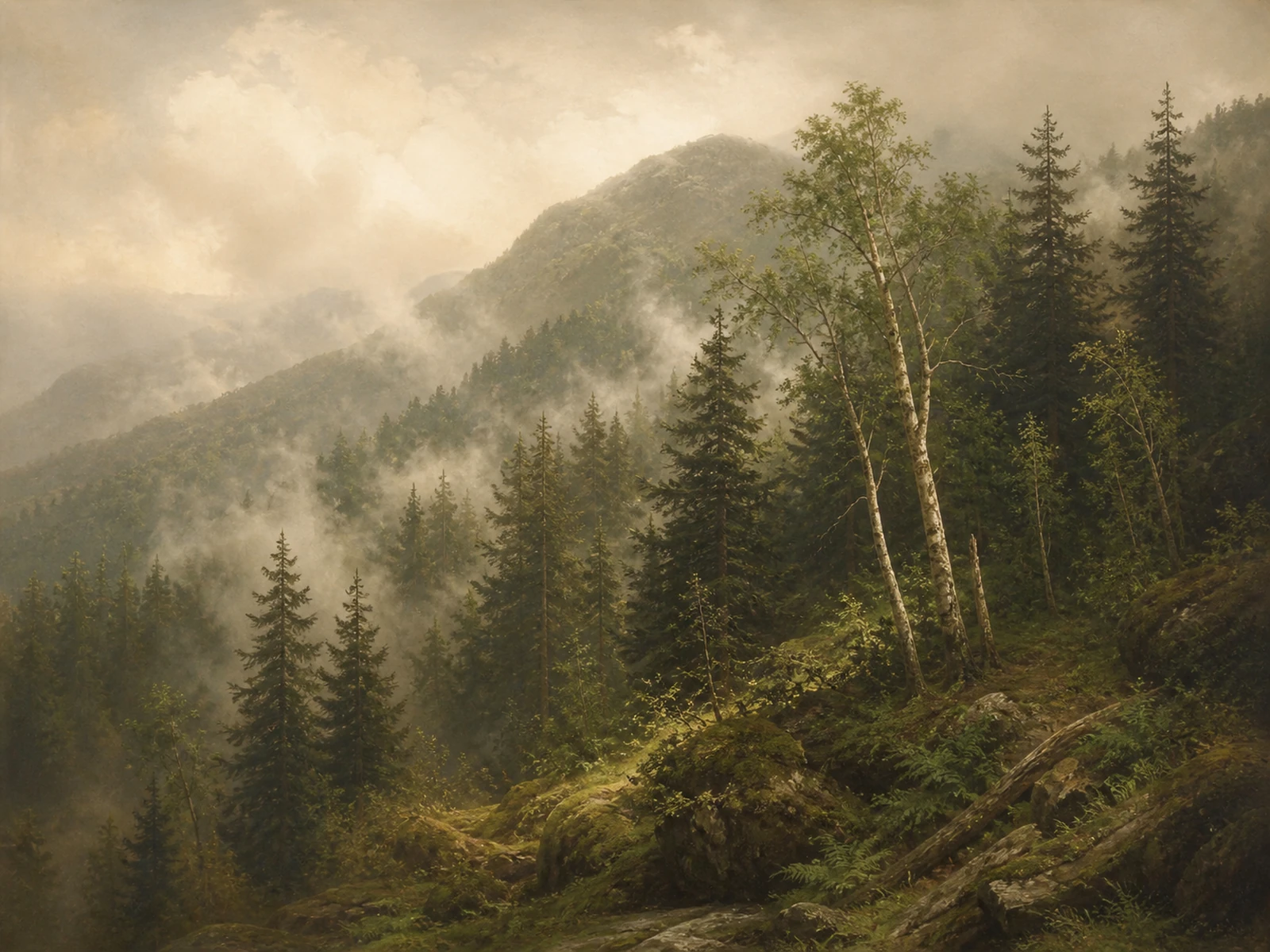 A painted landscape of New Hampshire bird habitat