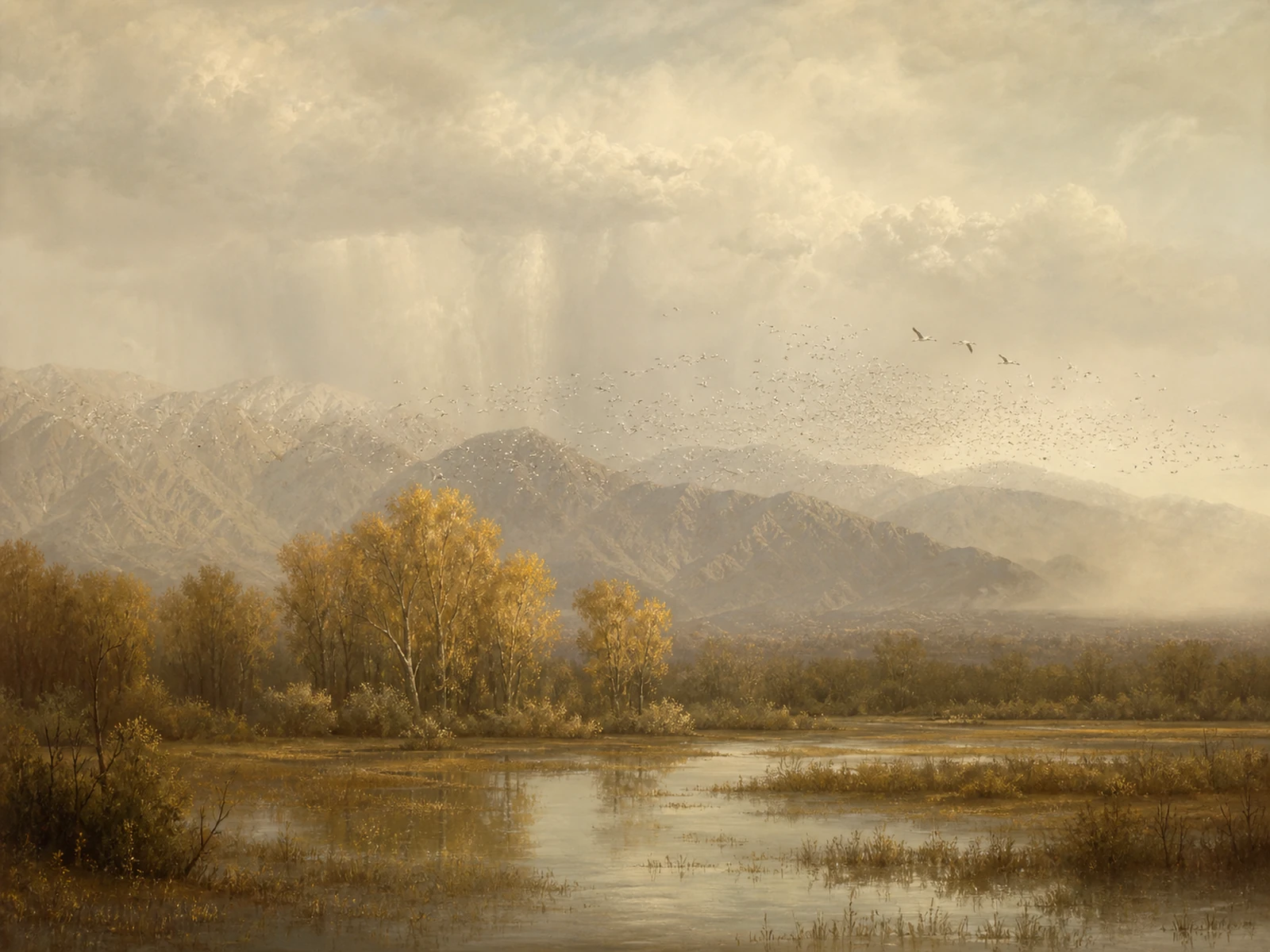 A painted landscape of New Mexico bird habitat