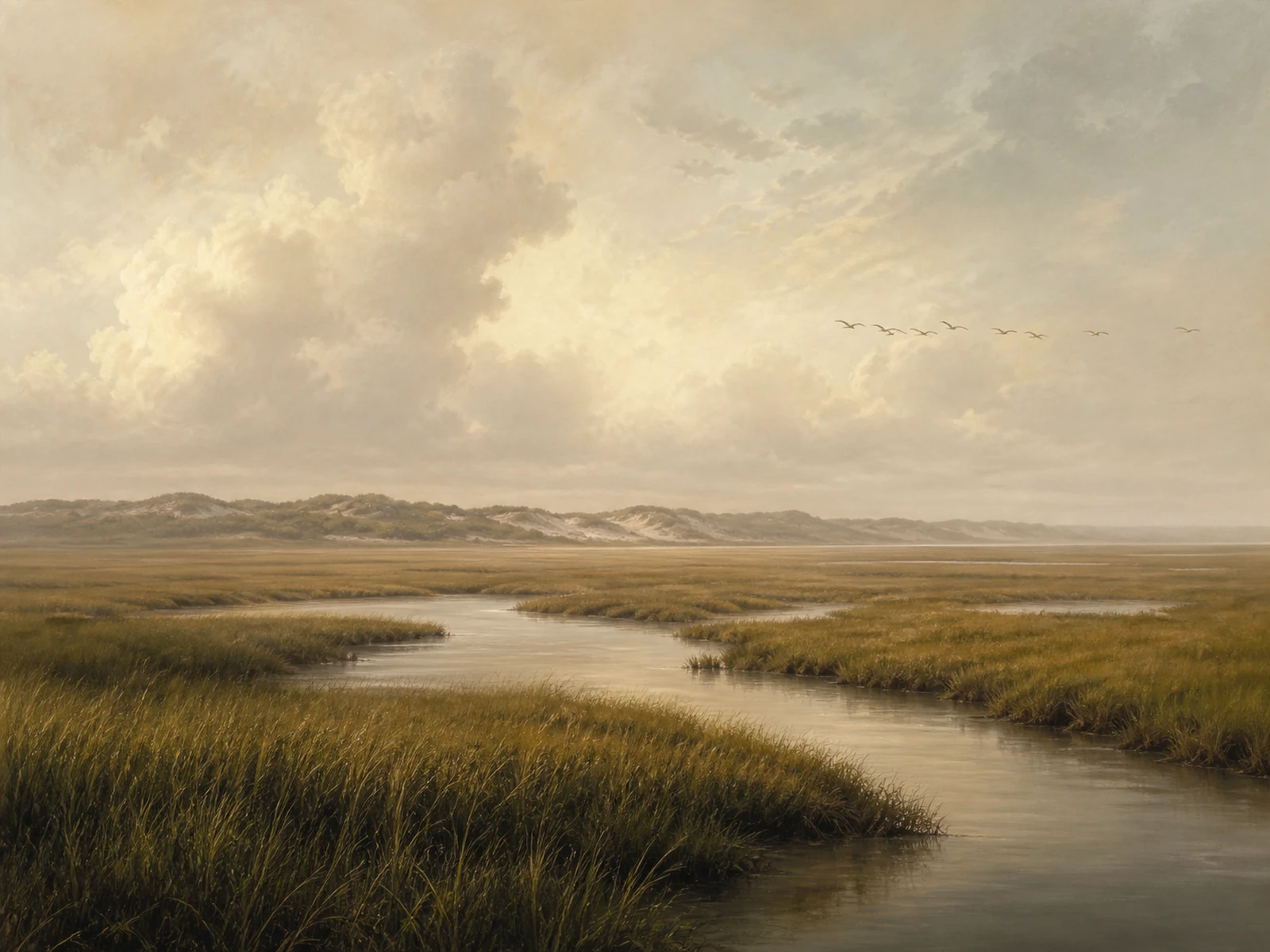 A painted landscape of North Carolina bird habitat