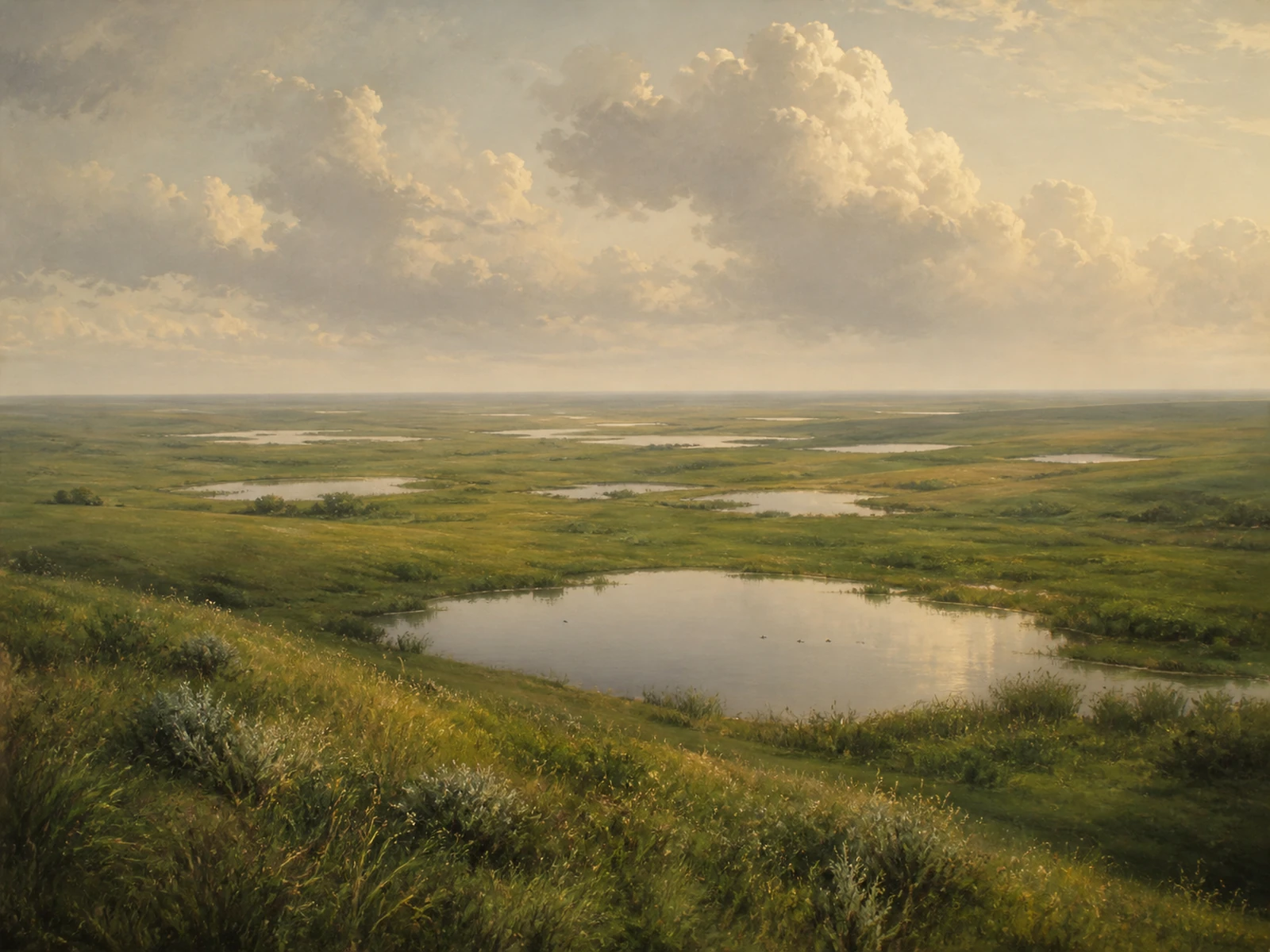 A painted landscape of North Dakota bird habitat