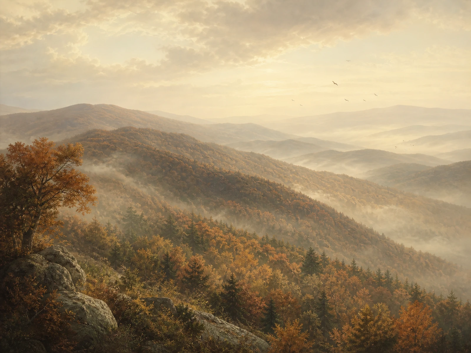 A painted landscape of Pennsylvania bird habitat