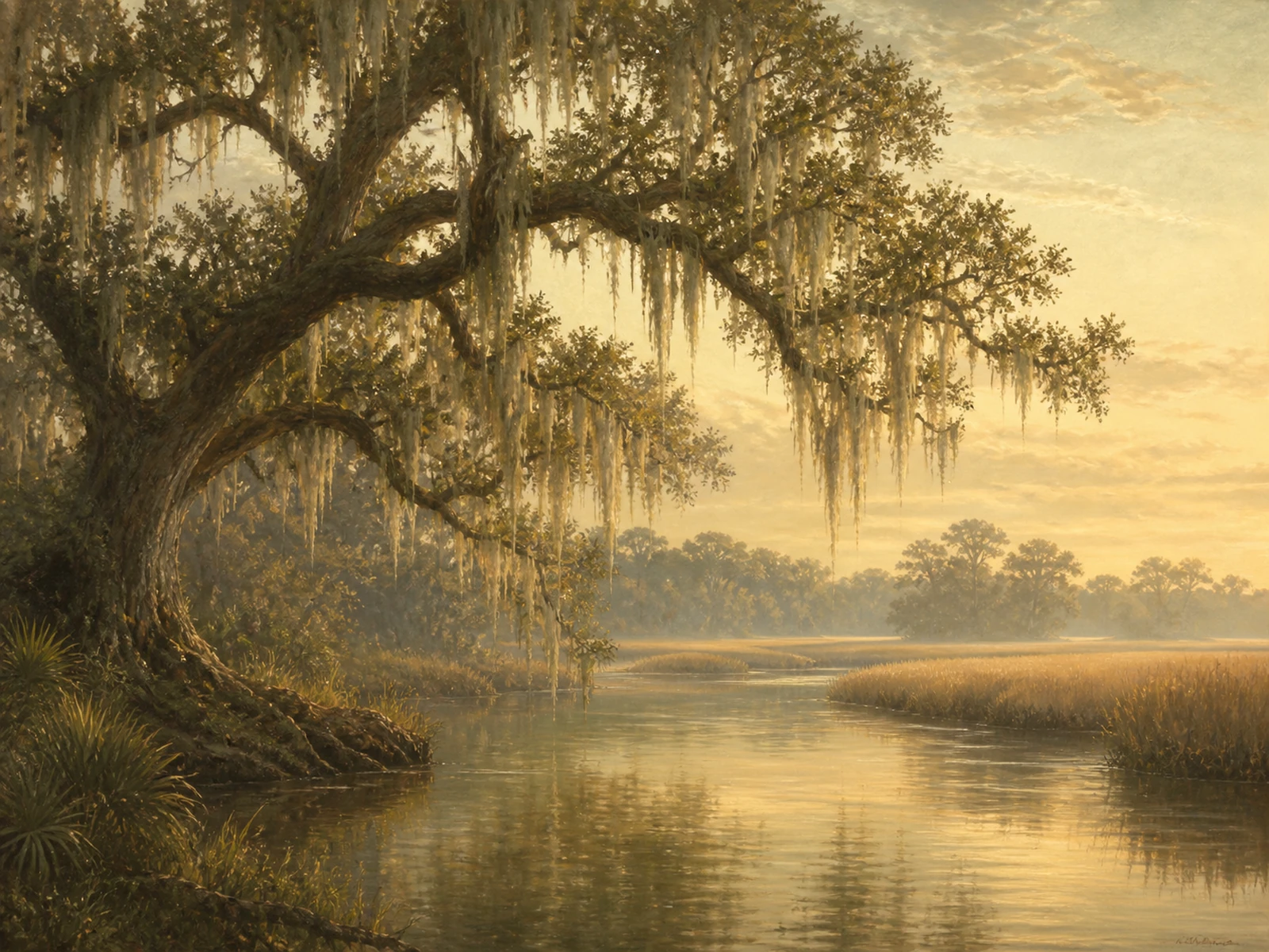 A painted landscape of South Carolina bird habitat
