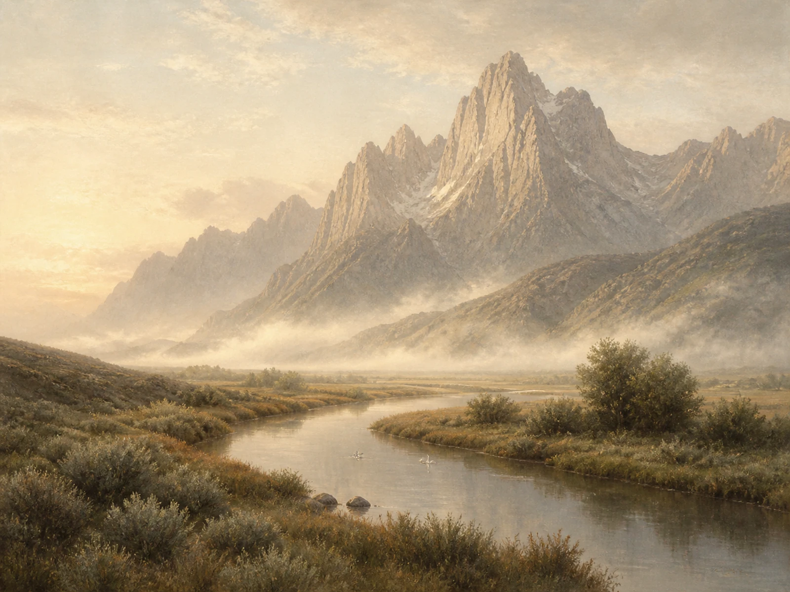A painted landscape of Wyoming bird habitat